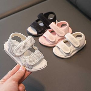 Sandaler småbarn sandaler sommar baby flickor andas tyg tygskor pojke sport sandal barn 04y liten flicka casual platt strandskor z0225