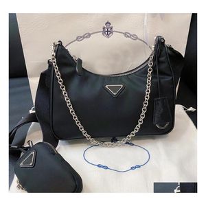 car dvr Cross Body Designers Nylon Hobo Women Crossbody Bag Luxurys Black Triangle Brand Wallet Fashion High Quality Purses Europe And Ameri Dhofd