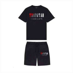 Trapstar Mens Shorts and T -Thirt Set Tracksuits Designer Pary Haft Haftery Lett Men's Zestawy damskie okrągłe pułapka pułapka gwiazda bluza fst8