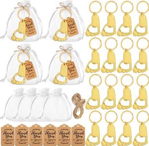 Personalized Baby Foot Shaped Keychain Bottle Openers Gender Reveal Baby Shower Baptism Favor Souvenir Return Gift SN5152