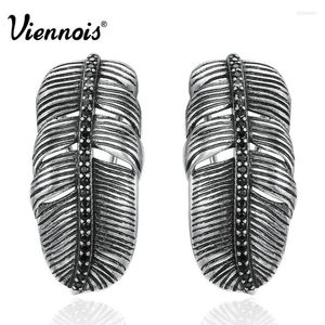 Stud Earrings Viennois Vintage Silver Color Feather For Women Retro Bohemian Fashion Jewelry Wedding Party JewelryStud Dale22