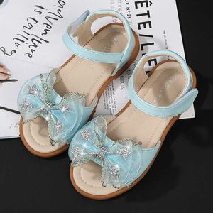 Sandaler Barnskor 2021 Sommar Nya barnvävda sandaler Soft Bottom Baby Shoes Girls Princess Shoes Sandaler för flickor Z0225