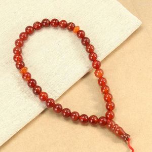 Strand Natural Carnelian Agate Smooth Beaded Bracelet Prayer Bead Rosary Hand Strings Tesbiha Yusni Chanting Bangles Meditation Jewelry