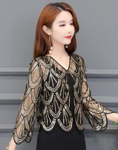 Women's Jackets Fashion Sequins Coat Cardigan Jacket Ultra-thin Cutout Embroidery Tops Summer Sun Protection Clothing FemaleWome