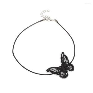 CARKER GOTHIC PUNK Punk Lace Applique Butterfly Clain Chain Colar Colar Women Fashion Jewelry Accessories Gifts Presentes