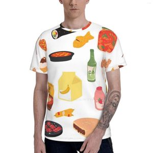 Men's T Shirts Korean Food 3D Shirt Unisex Summer Tops & Tees Foodie Kimchi Corndog Ramen Soju Red Beans Banana Milk Strawberry