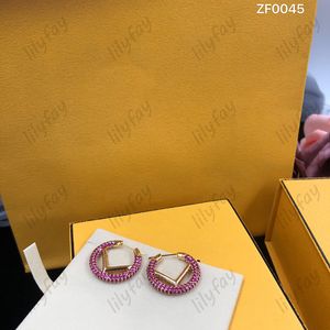 Love Earrings Designer Hoop Earring Luxury Jewelry Black Diamond F Loop Fashion Stud For Women Pink Studs Womens Wedding Gift 925 Silver New