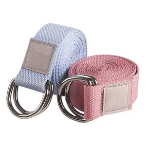 Yoga Stripes Adjustable Yoga Strap DRing Fitness Belt Fitness Exercise Gym Rope Figure Waist Leg Resistance Fitness Bands Yoga Accessories J230225