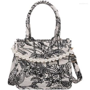 Evening Bags In Handbags Flowers Canvas Tote Bag 2023 For Women Sac A Main Femme Luxury Designer Handbag Large Capcity Shopping