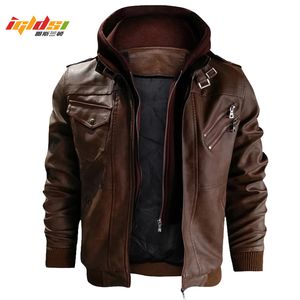 Jaquetas de jaquetas masculinos de couro masculino de inverno masculino motocicleta de motocicleta casaco de couro casaco de vento quente e piloto de couro de inverno 230225