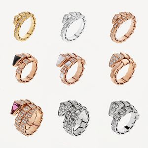 16 styles Serpenti Viper Snake Ring Diamond Open Ring High Quality Not Fade Fashion Luxury Jewelry Accessories
