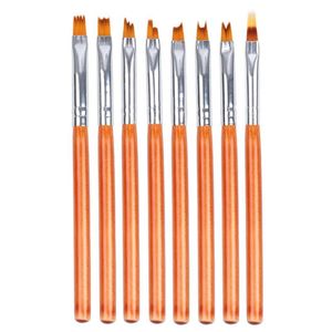 Nail Brushes Art Brush Gradient Draw Polish Painting Uv Gel Liner Pen Manicure Tool 8pcs Acrylic Drawing Carving Set