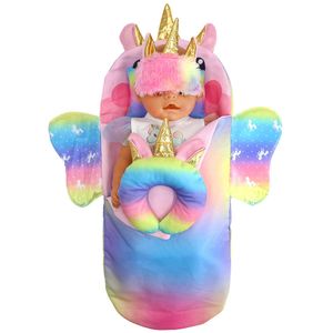Pacote de dormir de cavalo multicolor adequado para transportar 43cm de boneca bebê 17 polegadas American Girl Clothes Acessórios