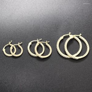 Hoop Earrings & Huggie Fashion Large Round Circle Double Pave Zircon Korean Style Hanging For Women Jewelry GiftHoop Odet22
