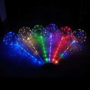 بالون باقة هدية الجدة إضاءة DIY LED PINK ROES FLOWET باقات البالونات المضيئة زفاف المنزل ديكورات عيد ميلاد البالونات بوبو البالونات