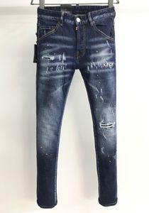 DSQ2 Coolguy Jeans Hip Hop Rock Moto Mens Design rasgado jeans angustiados jeans de jeans skinny azul jeans DSQ 696