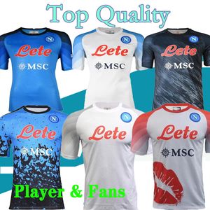 22 23 24 Napoli Maradona Soccer Jerseys Halloween Burlon Special Red Maglietta Da Calciatore Osimhen Insigne 2023 2024 European SSC Naples Maglia Player Fans