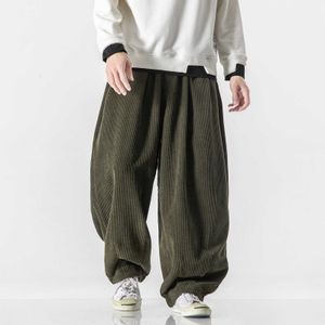 Herrbyxor japanska mäns corduroy harem casual pants street stil mode kvinnors byxor plus storlek lösa mäns harajuku stil svettbyxor z0225