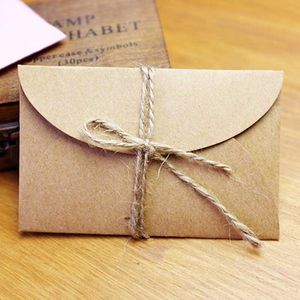 Tebrik kartları 20pcs El yapımı mini zanaat kağıt zarfı kahverengi kağıt torba Çok faktörlü hediye kartı zarf düğün partisi doğum günü davetiyesi j230225