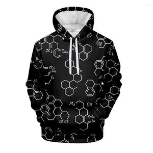 Men's Hoodies Science Formula 3d Sweatshirts Colorful Print Man Woman Funny Math Logistics Chemistry Hooded 2023