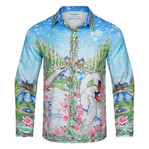 2023 Luxus-Designer-Herrenhemden Mode Casual Business Casablanc Hemdmarke Frühling Herbst Abnehmen die modischste Kleidung M-3XL