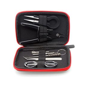 Craft Tools DIY Tool Kit Bag With Cigarette Organic Cotton Wire Coil Jig Winding Ceramic Tweezers Pliers For RDA E-Cigarette Acces240i