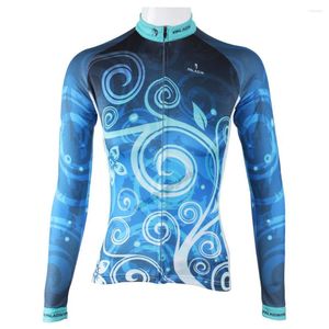 Jackets de corrida Bike de sujeira anti-pilão clássica de flores azuis para mulheres compridas roupas de manga longa esportes de inverno personalizado xs-xxl