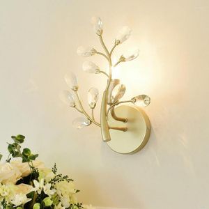 Wall Lamp Hallway Antique Crystal Led Porch Light Nordic Bedroom Indoor Sconce Lighting Wrought Iron Vanity