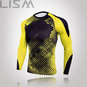 Roupa térmica masculina Execução de pele de compressão de mangas compridas Leggings Sports Sports Sports Fitness ao ar livre de secagem rápida