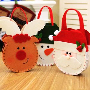 Alışveriş çantaları Noel dokuma kumaş çanta hediye çantası dekorasyonlar çocuk çikolatalı şeker çocuklar iyilik