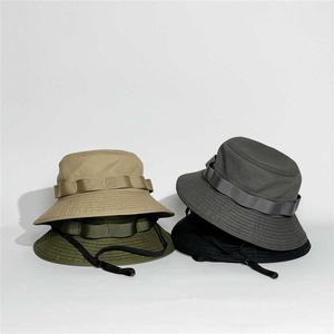 Breda brimhattar 2023 Cotton Camping Outdoor Sports Bob Femme Bonnie Caps Gorro Pescador Fishing Beige Safari Army Green Streetwear Bucket Hats G230224