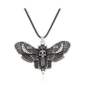 Pendant Necklaces Punk Moth Skull Antiquity Mini Insect Necklace Choker Vintage Gothic Strange Collar Chain Man Women Chic Jewelry Gift