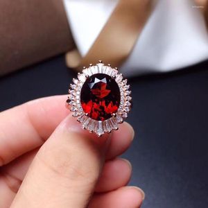 Cluster Rings Xinyipeng 5 Real Natural Garnet Ring 925 Sterling Silver Gold Plated Fine Wedding Jewelry For Women