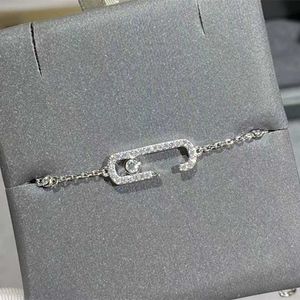 Łańcuch łącza najwyższa jakość 925 Silver Symbole geometryczne Bransoletka Pojedyncza Diamentowa Break Bransoletka dla kobiet Oryginalna biżuteria G230222