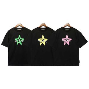 a p 23ss Spring and Summer Fashion Loose Round Neck Five-pointed Star Print Men's Women's T-shirts in