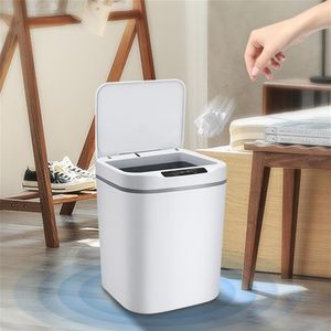 15 18L Touch- Trash Cans Smart Infrared Motion Sensor Waste Bin for Kitchen Bathroom Garbage Can with Lid Car Storage Box 220408308R