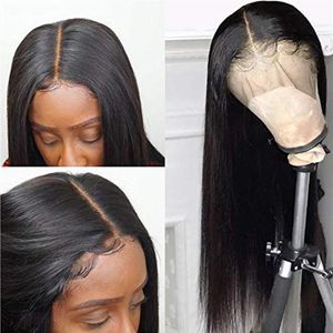 Party Masks 13x4 Spets Front Human Hair Wigs 14-24 Inch Pre Plucked Brasilian Straight For Black Women 2021 Fashion295d