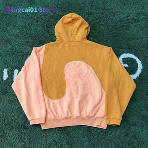 Men's Hoodies Sweatshirts Oversized Hoodie Sweatshirts High Street Patchwork Men Women Fleece Grandpa ERL Sweatshirt 0225H23