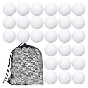 Bolas de golfe 100 pcs praticam plástico oco com sacos de armazenamento de cordão de malha para treinamento 230225