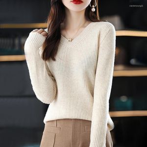 Women's Sweaters Striped Knitted Women Sweater Pullover Autumn Winter Long Sleeve Top Korean Fashion Ladies V Neck Casual Slim Basic