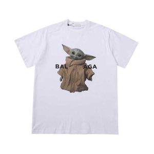 Designer Luxury Balencigas Classic Fashion Alien Digital Printing kortärmad avslappnad mångsidig t-shirt för män och kvinnor