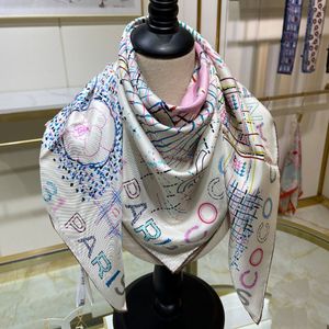 Fashion Brand Silk Square High-end New Girls Gifts Hairband Designer Couple Scarf Exquisite Accessories Versatile Selection of Four Seasons 90x90cm