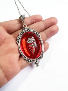 Anhänger Halskette Vintage Gothic Blood Rote Quarz Rose Blumen Halskette für Frauen Vampire geprägte Hexenschmuck Accessoires Chokers