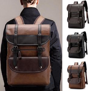 Rucksack REJS Vintage Laptop Rucksäcke Designer Luxus Schultaschen Männer Pu Leder Reise Freizeit Rucksäcke Retro Casual Bag Schultaschen