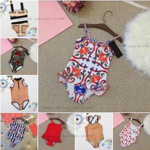 Girls Kids Swimwear One Piece Bikinis Underwear Letter Print Designer Bathing Suits Baby Girl Children Swimsuit Clothes