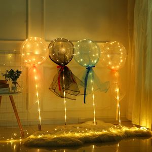 Balloon Rose Bouquet Novelty Lighting Up Bobo Ball Set Wedding Glow Bubble Balloons with String Lights Girl Women Valentine's Day Anniversarys usalight