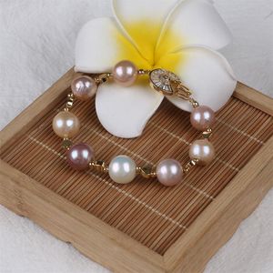 Strand Beaded Strands Edsion Round Pearl Bracelet Freshwater Loose Beads Elegant For WomenBeaded