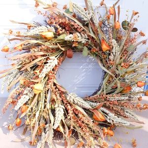 Adesivos de parede Autumn Harvest Garland Grãe Treta Porta Decoração em casa Jardim Decoração de casamento 230225