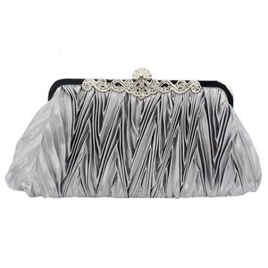 Borsa da sera Lady Satin Crystal Borsa da sposa Pochette da sposa Borsa da sposa Moda Busta Portafoglio Spalla 230225