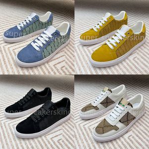 2023 Classic Sneaker Designer Shoes Men Casual Shoes White Stripe Splicing Canvas Sneakers Vintage Trainers Storlek 38-45